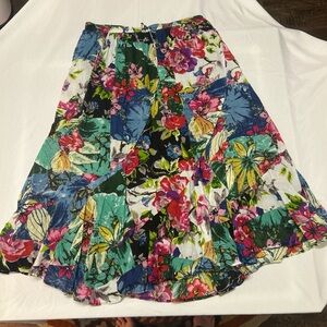 Floral Patchwork A-Line Skirt